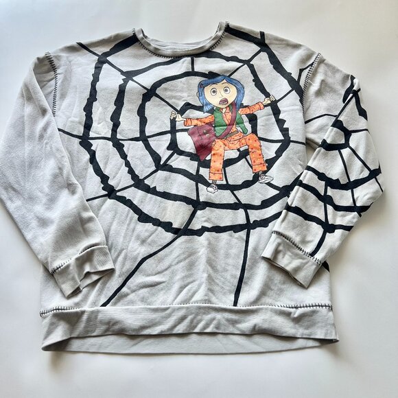 Womens L Coraline Trapped in a Web Crewneck Sweater - Picture 1 of 9
